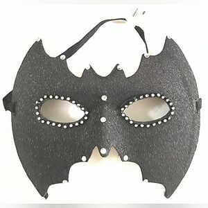 Halloween Black Glitter Bat Eye Half Mask Masquerade Ball Costume Party Cosplay